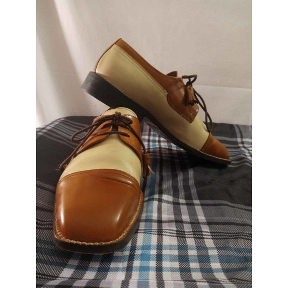 MEN'S GIORGIO BRUTINI TWO TONE OXFORDS - SIZE 8.5 - Picture 1 of 9